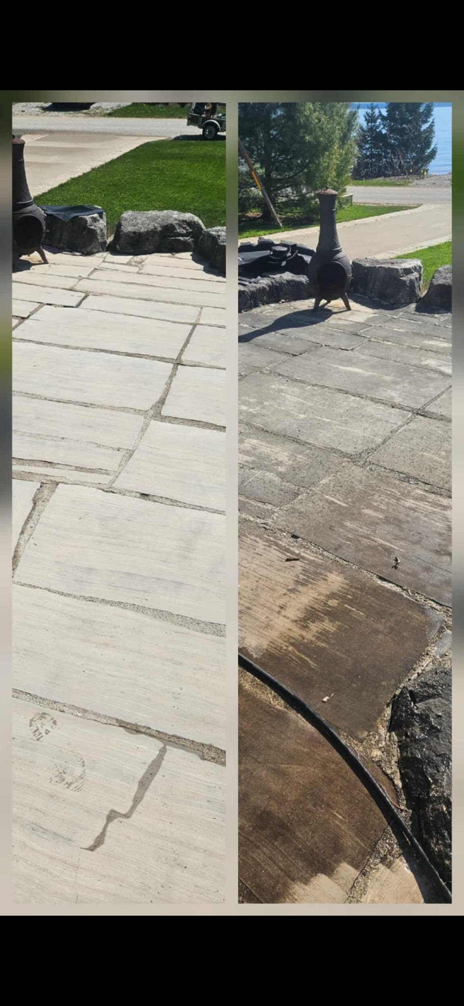 Driveway before and after