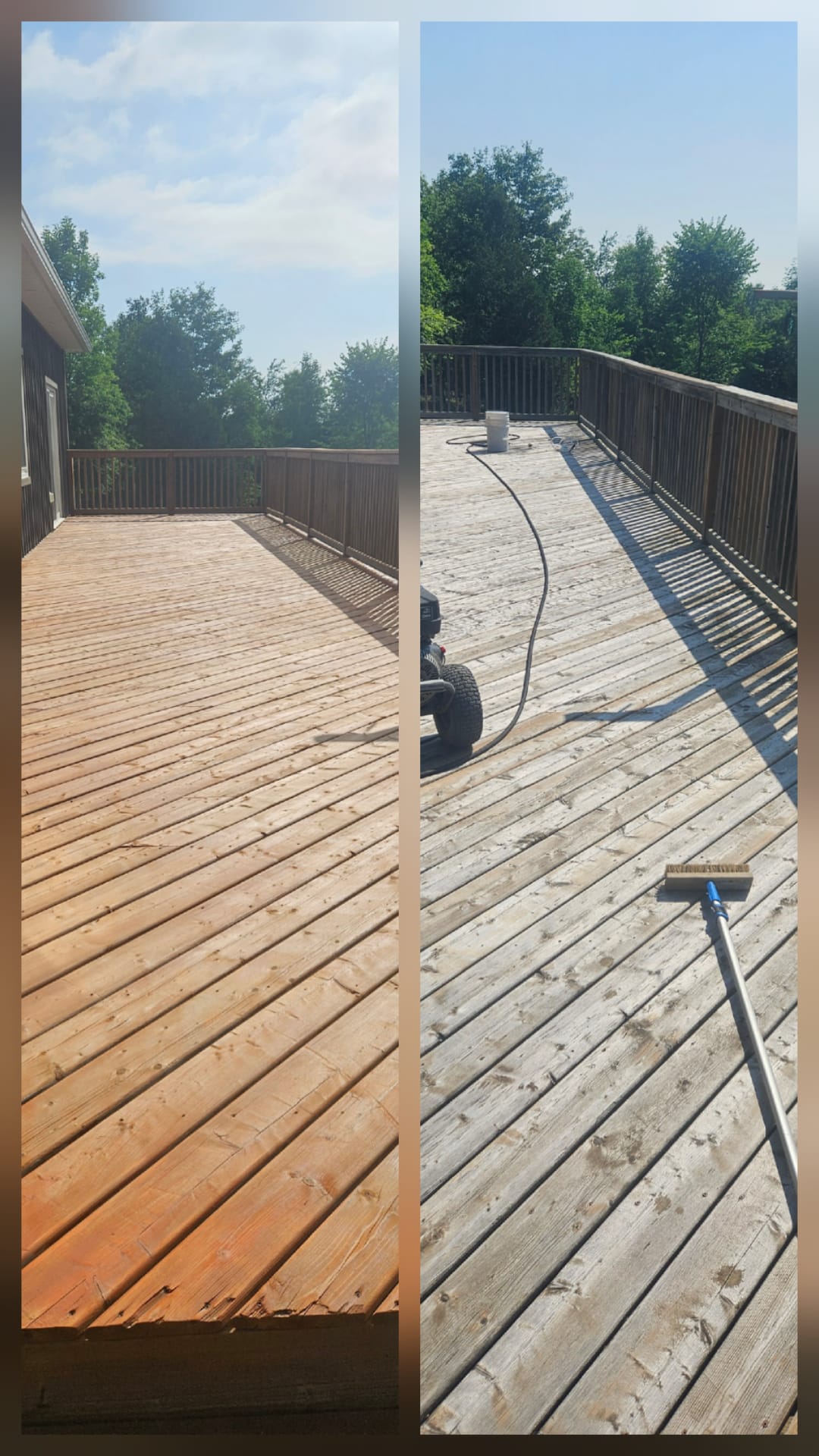 Exterior before and after